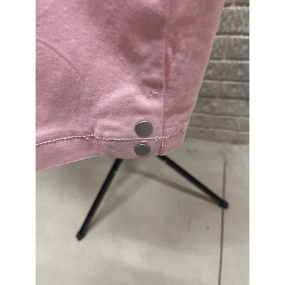 Just My Size by Hanes Womens Pink Elastic Waist Snap Hem Crop Pants 2X Plus Size - Picture 2 of 4